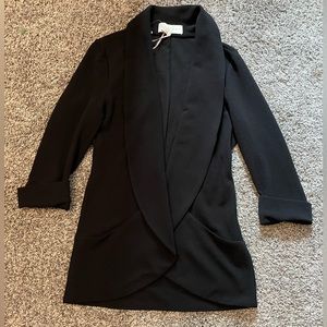 Black knit tunic blazer